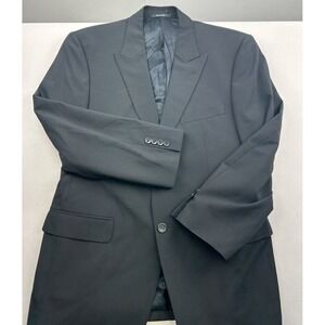 Versace Collection Men's 52 Black Blazer Sport Coat‎ Button Single Stitch Border